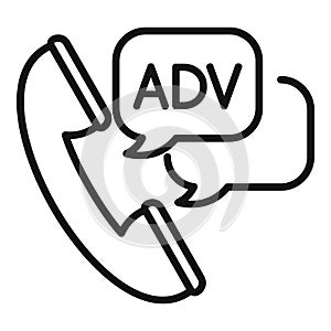 Adv call marketing icon outline vector. Digital business