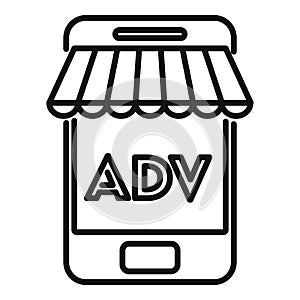 ADV marketing icon, outline style
