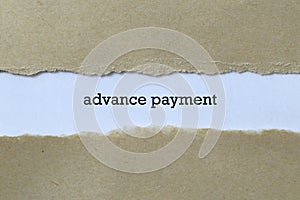 Advance payment word on paper