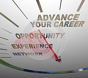 Advance Your Career Words Speedometer Job Promotion Raise