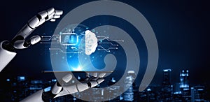 Generative AI visualizing its own neural network and cloud processing capabilities. Fermion