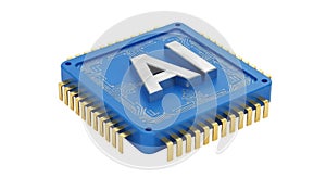Advanced ai chip technology representing artificial intelligence and future computing power isolated on white background