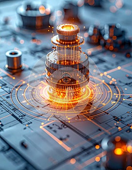 Advanced AI Core Powering a Digital Network