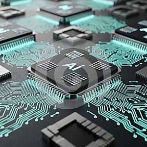 Advanced AI Microchip Central Processor Circuit Board Technology