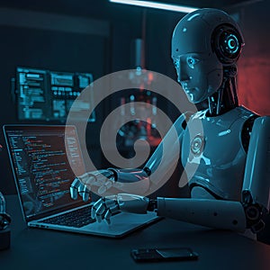 Advanced AI: Robot Programmer Working Late