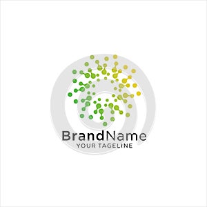 Advanced analysis data base Logo symbol. Development of artificial intelligence sign. Abstract innovative high tech logo template