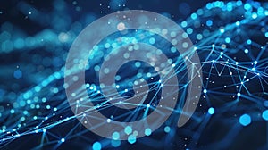 Blue Holographic Interface For AI Data Network Technology