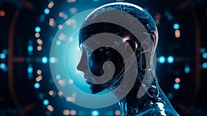 advanced artificial intelligence for the future rise in technological singularity using deep learning algorithms. Generative AI