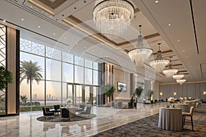 Advanced background for high-end venue 3D render