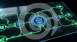 Advanced blockchain network visualization with interconnected nodes