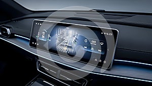 Advanced Car Infotainment System with 3D Navigation Display