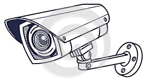Advanced CCTV Security Camera for Surveillance, vector design Generative AI
