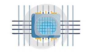 Advanced circuit board: microchip, electronics, and computing hardware, vector design Generative AI
