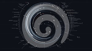 Advanced circular futuristic interface with AI-driven data