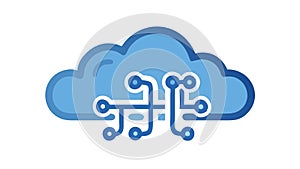 Advanced Cloud Computing Circuitry Big Data, vector design Generative AI