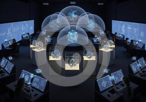 Advanced cloud computing infrastructure in a futuristic data center environment