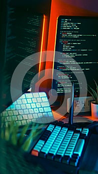 Advanced Coder Desk Multi Monitor Setup