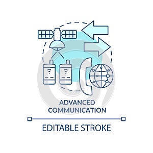 Advanced communication turquoise concept icon