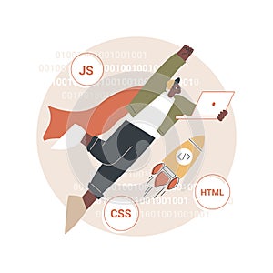 Advanced computer skills abstract concept vector illustration.