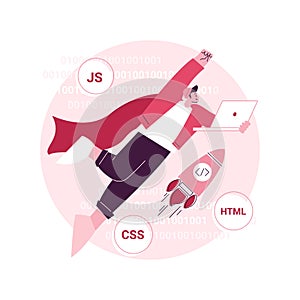 Advanced computer skills abstract concept vector illustration.