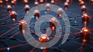 Abstract Neural Network Connection Nodes - AI Technology Concept