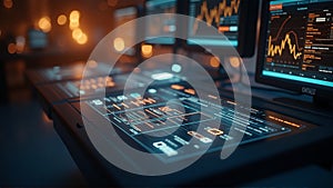 Advanced Control Room with Futuristic Interface