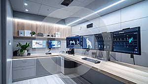 Advanced Control Room with Multi-Monitor Setup