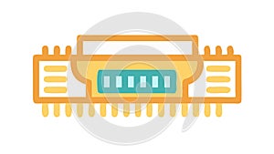 Advanced CPU Chip, Data Processing, Computing Power, vector design Generative AI