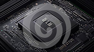 Advanced CPU Macro View of a Modern Processor with Integrated Circuits on a Motherboard