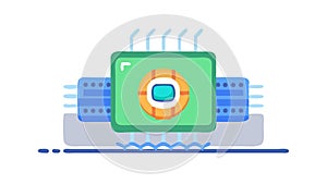 Advanced CPU Microchip Computer Processor Digital Technology Vector, vector design Generative AI