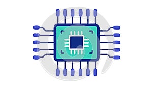 Advanced CPU Microchip: High-Tech Processing AI, vector design Generative AI