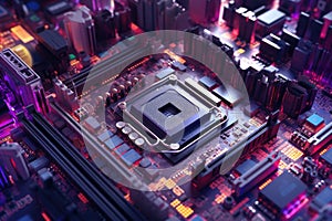 Advanced Cpu modern motherboard. Generate Ai