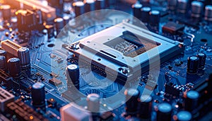 Advanced CPU Socket on a Futuristic Motherboard