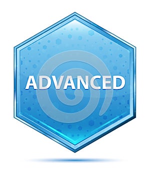 Advanced crystal blue hexagon button