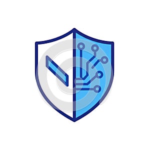 Advanced cybersecurity shield protecting digital data