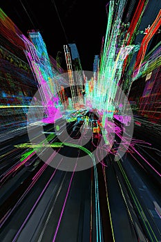 An advanced 3D map with dynamic network paths and clustered geotags.