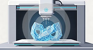 3D Printer Fabricating Abstract Geometric Structure