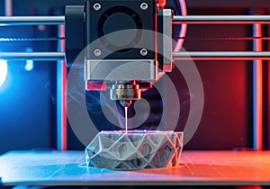 Advanced 3d printer crafting a complex geometric object