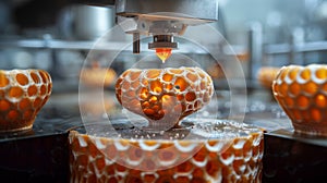 Advanced 3D printer crafting intricate designs in progress