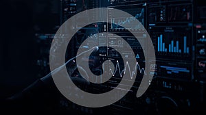 Advanced Data Analysis Interactive Futuristic Dashboard Interface