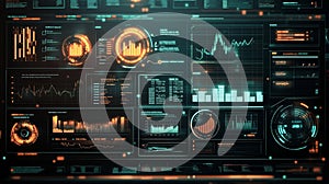 Advanced data analytics dashboard displaying real-time performance metrics and visualizations