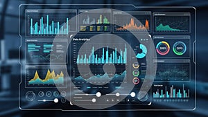 Advanced data analytics dashboard with multiple graphs and metrics