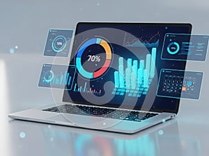 Advanced data analytics display on modern laptop screen
