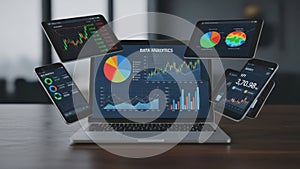 Advanced data analytics display on multiple electronic devices