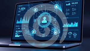 Advanced data analytics interface on laptop screen