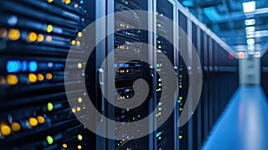 Advanced Data Center Infrastructure Showcasing Technology and Secure Storage Solutions