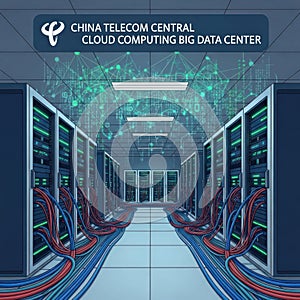 advanced data center server room with cloud computing infrastructure