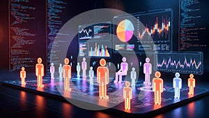 Advanced Data Driven Society Visualization Showing Human Metrics And Behavioral Analysis Platforms
