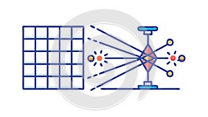 Advanced Data Grid: Information Processing Network Analytics vector design Generative AI
