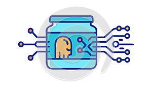 Advanced data processing: AI systems and complex information analysis, vector design Generative AI